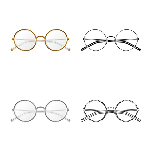 Gözlük ve çerçeve işareti yalıtılmış nesne. Gözlük ve hisse senedi için aksesuar vektör ikon koleksiyonu. — Stok Vektör