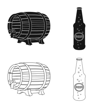 Bar ve pub simge vektör Illustration. Pub ve iç hisse senedi vektör çizim koleksiyonu.