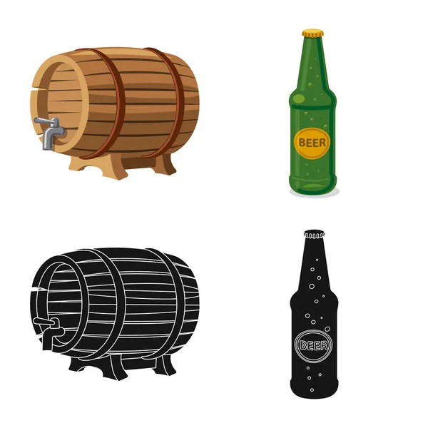 Objeto aislado del logotipo del pub y la barra. Conjunto de pub y vector interior icono para stock . — Vector de stock