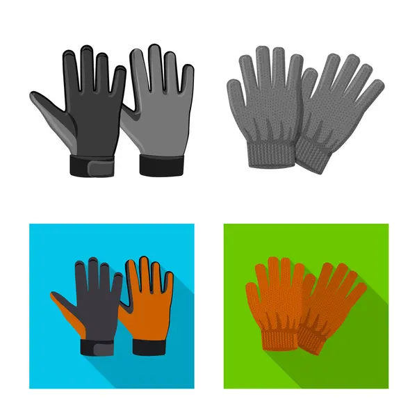Vektorové ilustrace symbolu rukavice a zimní. Kolekce rukavic a zařízení burzovní symbol pro web. — Stockový vektor