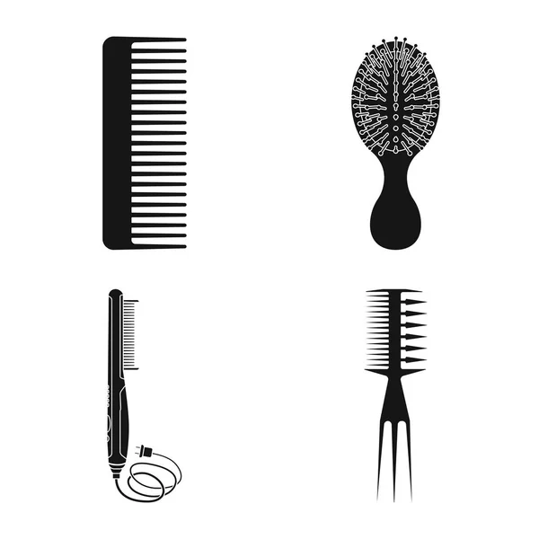 Objet isolé de brosse et icône de cheveux. Ensemble de brosse et brosse à cheveux symbole de stock pour la toile . — Image vectorielle