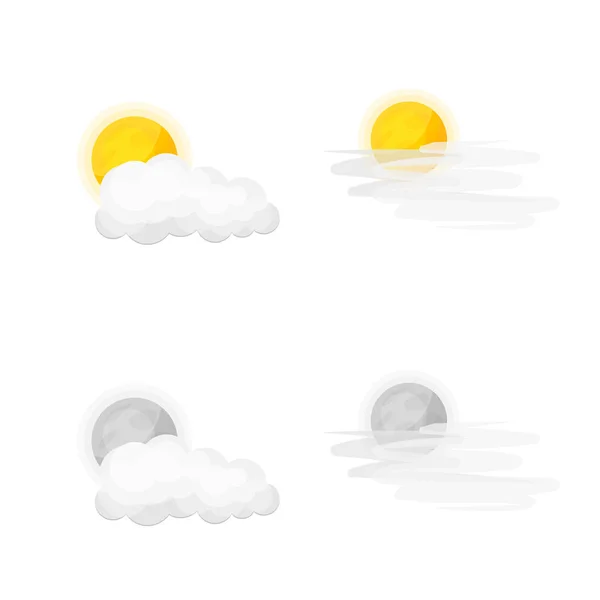 Illustrazione vettoriale del clima e del segno climatico. Raccolta di meteo e cloud stock simbolo per il web . — Vettoriale Stock