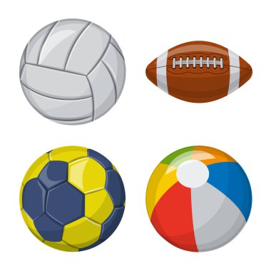 Vector illustration of sport and ball icon. Set of sport and athletic stock vector illustration. clipart
