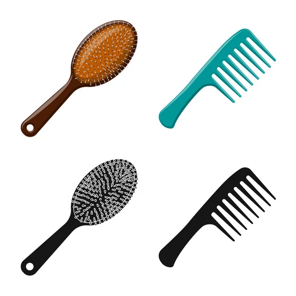 Objet isolé de pinceau et signe capillaire. Ensemble de brosse et icône vectorielle brosse à cheveux pour stock . — Image vectorielle