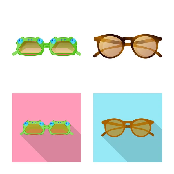 Diseño vectorial de gafas y logotipo de gafas de sol. Conjunto de gafas y accesorio stock vector ilustración . — Archivo Imágenes Vectoriales