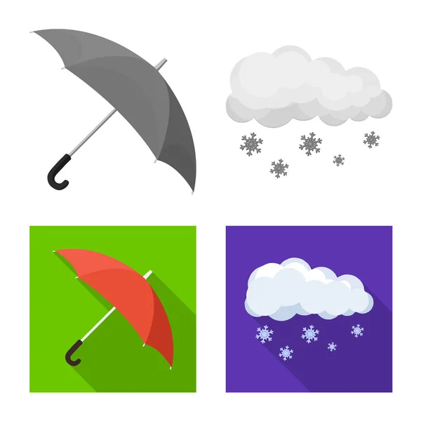 Illustrazione vettoriale del clima e del clima logo. Raccolta di meteo e cloud stock simbolo per il web . — Vettoriale Stock