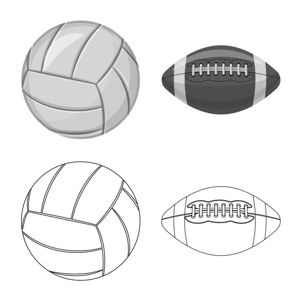 Design vetorial de esporte e símbolo de bola. Coleção de esporte e ícone de vetor atlético para estoque . — Vetor de Stock