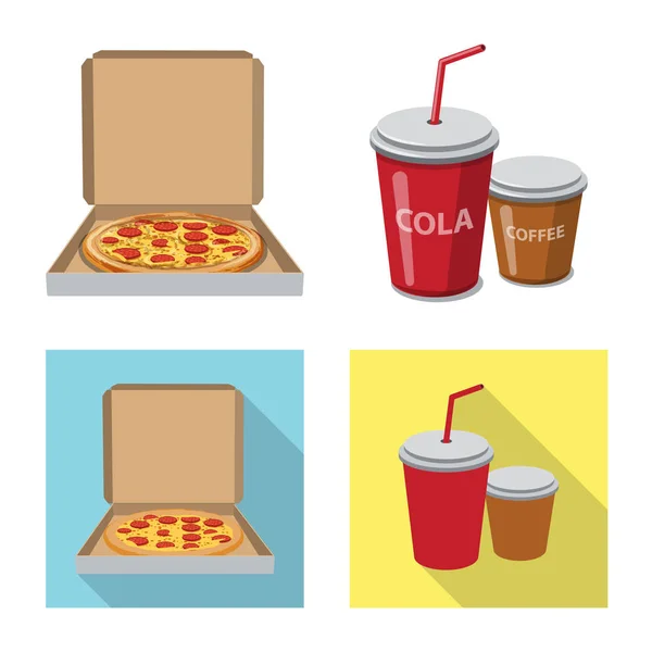 Design vetorial de pizza e ícone de comida. Conjunto de pizza e itália ilustração vetor estoque . —  Vetores de Stock