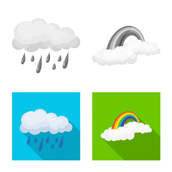 Vektorillustration von Wetter und Klima-Symbol. Sammlung von Wetter- und Wolkenvektorsymbolen für Aktien. — Stockvektor