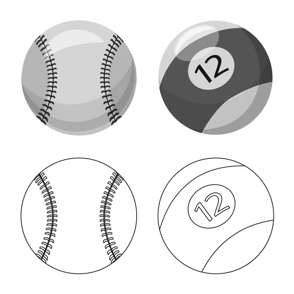 Conception vectorielle du sport et icône de balle. Ensemble de sport et symbole de stock athlétique pour le web . — Image vectorielle