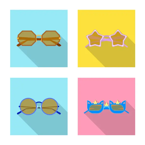Vektor-Illustration von Brillen und Sonnenbrillen-Logo. Brillensatz und Zubehör-Vektor-Symbol für Aktien. — Stockvektor