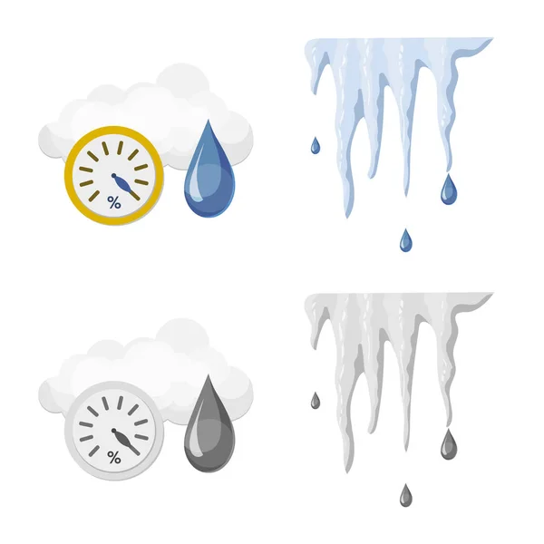 Objet isolé de l'icône météo et climatique. Collection d'icônes vectorielles météo et nuage pour stock . — Image vectorielle