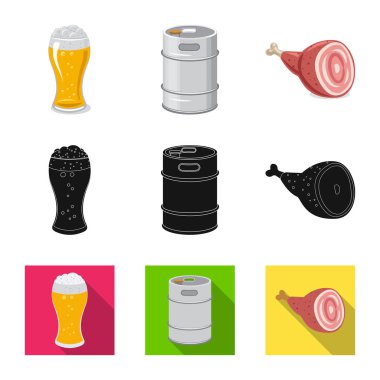 Yalıtılmış nesne pub ve bar sembolü. Pub ve hisse senedi için iç vektör simge kümesi.