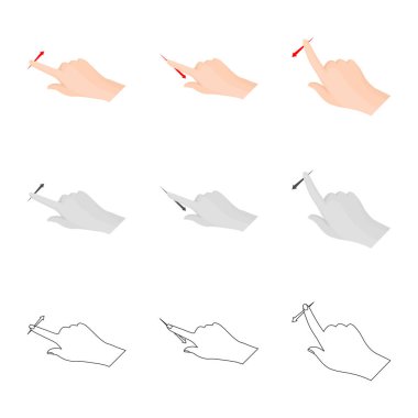 Dokunmatik ve el logo vektör Illustration. Dokunmatik ekran ayarla ve stok vektör çizim değmek.