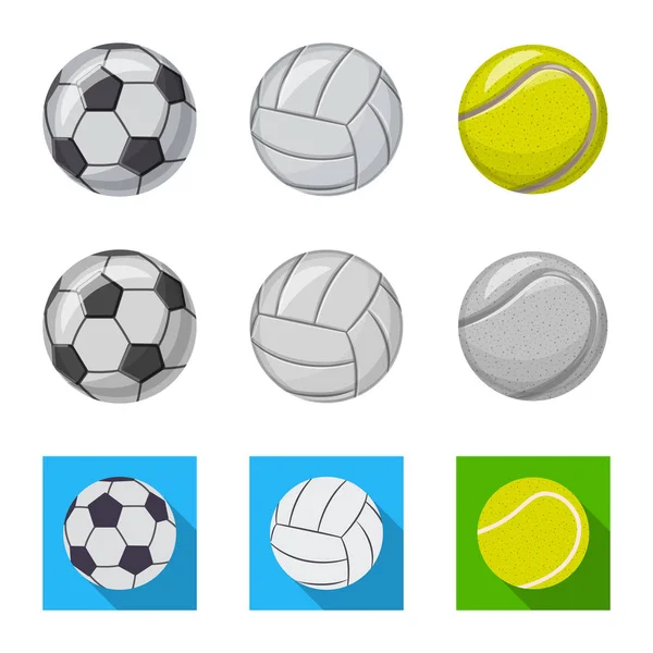 Ilustración vectorial del deporte y el símbolo de pelota. Conjunto de deporte y símbolo de stock atlético para web . — Vector de stock