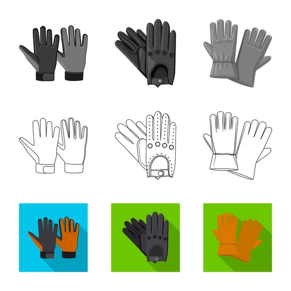 Izolovaný objekt ikony rukavice a zimní. Kolekce rukavic a zařízení burzovní symbol pro web. — Stockový vektor