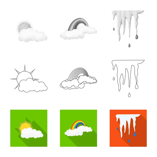 Na białym tle obiekt symbolu Pogoda i klimat. Zestaw Pogoda i chmura ikona wektor na magazynie. — Wektor stockowy
