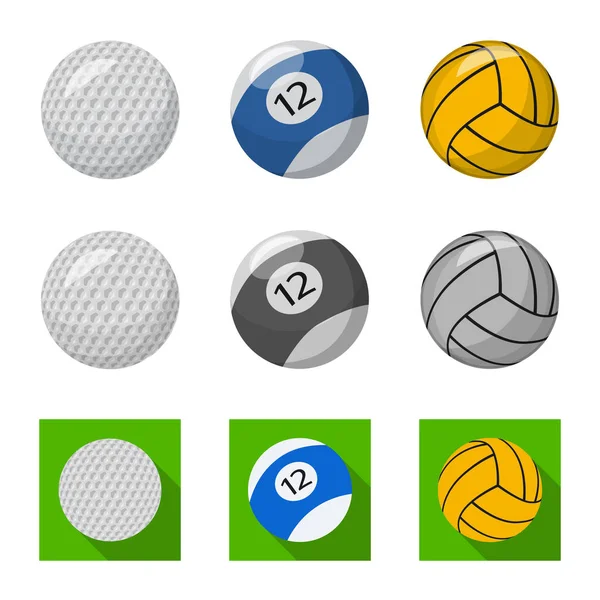 Objet isolé de sport et signe de balle. Ensemble de sport et symbole de stock athlétique pour le web . — Image vectorielle