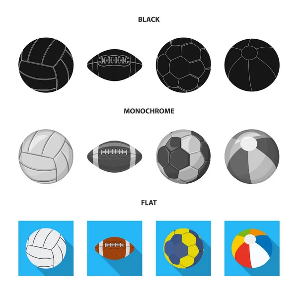 Objet isolé de sport et logo de balle. Collection d'illustration vectorielle de stock sportif et sportif . — Image vectorielle