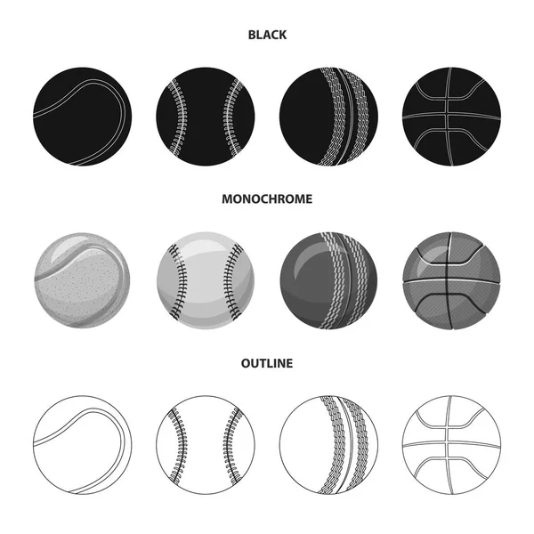 Vektoros illusztráció a sport és a labdát-ikon. Sport- és atlétikai vektor ikon készletek gyűjteménye. — Stock Vector
