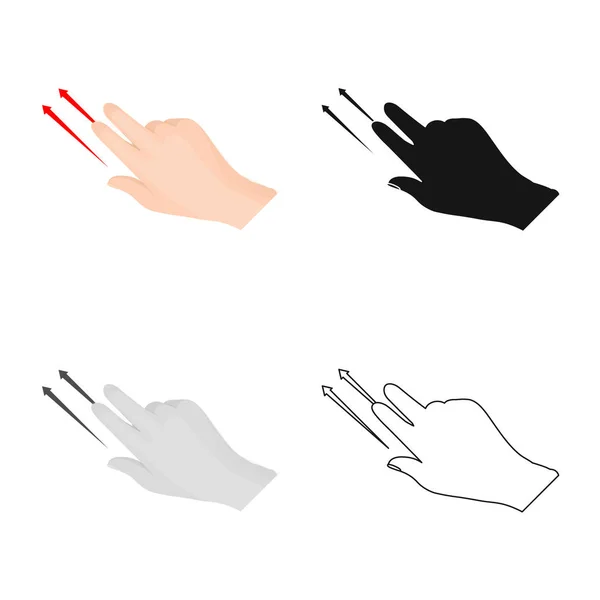 Diseño vectorial de pantalla táctil y signo de mano. Conjunto de pantalla táctil y símbolo de stock táctil para web . — Vector de stock