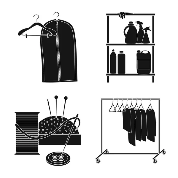 Vektorillustration Der Wäsche Und Des Sauberen Symbols Sammlung Von Wäsche — Stockvektor
