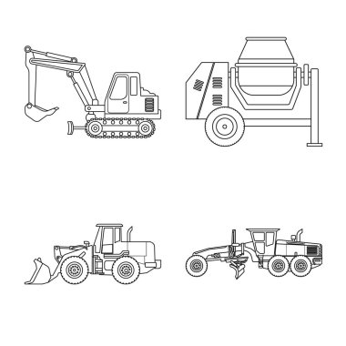 Yapı ve inşaat simge vektör Illustration. Yapı ve makine hisse senedi simgesi için web topluluğu.