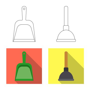 Temizlik ve servis işareti vektör Illustration. Temizlik ve ev hisse senedi vektör çizim seti.