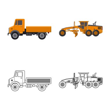 Yapı ve inşaat işareti vektör Illustration. Yapı ve makine hisse senedi vektör çizim topluluğu.