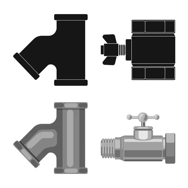 Ilustración vectorial del logotipo del tubo. Conjunto de tubo y tubería vector icono para stock . — Archivo Imágenes Vectoriales