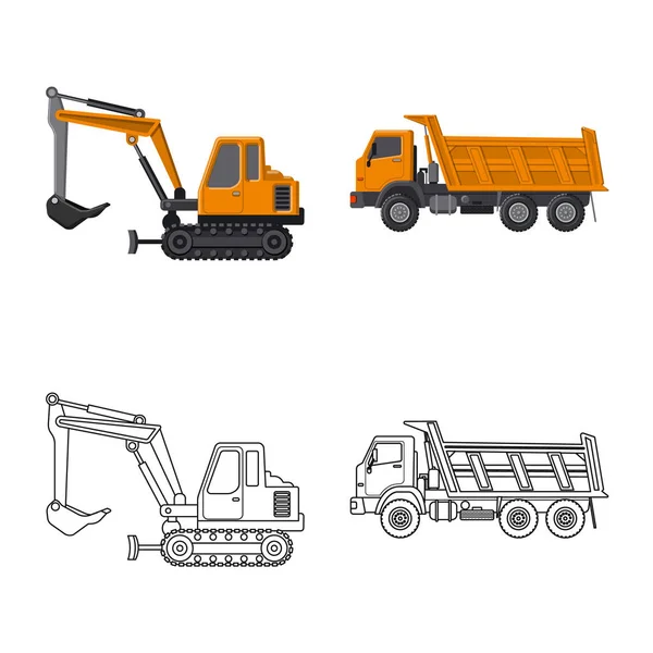 Ilustración vectorial del icono de construcción y construcción. Colección de construcción y maquinaria icono vectorial para stock . — Vector de stock