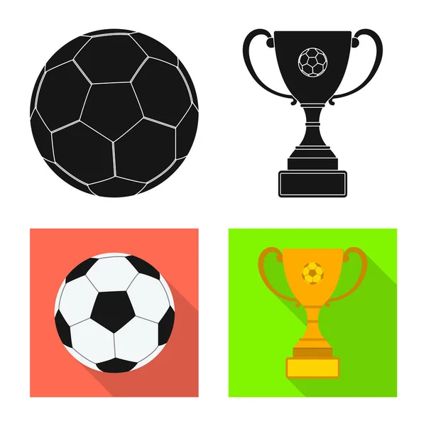 Vector ontwerp van voetbal en versnelling teken. Collectie van voetbal en toernooi vector pictogram voor voorraad. — Stockvector