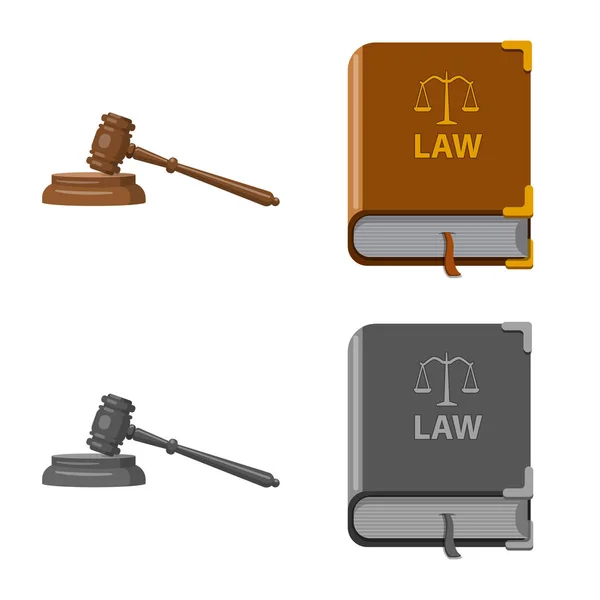 Conception vectorielle du droit et signe de l'avocat. Ensemble de loi et icône vectorielle de justice pour stock . — Image vectorielle
