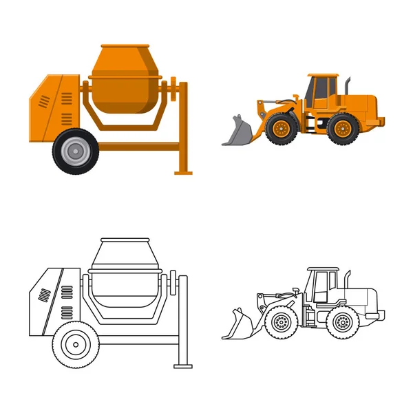 Vektor-Illustration des Build und Bau-Logos. Sammlung von Bau- und Maschinenvektorsymbolen für Aktien. — Stockvektor