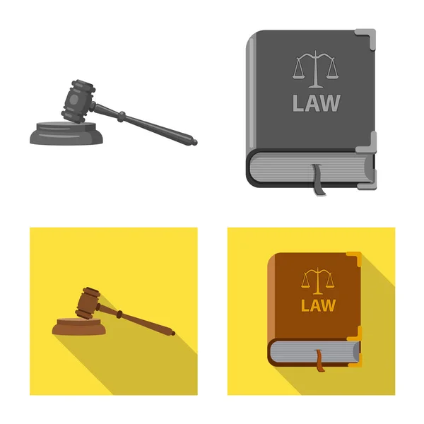 法と弁護士のロゴの孤立したオブジェクト 法と正義の株式ベクトル図のセット — ストックベクタ