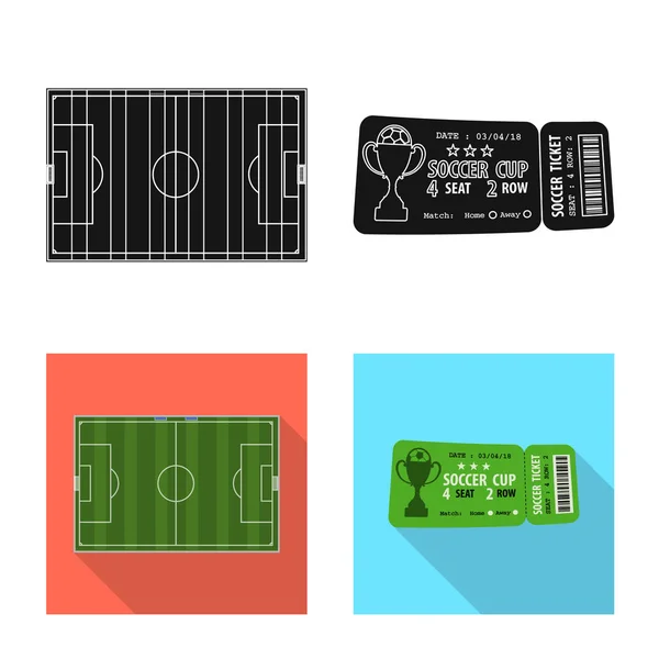 Ilustração vetorial de futebol e placa de engrenagem. Conjunto de futebol e símbolo de estoque de torneio para web . — Vetor de Stock