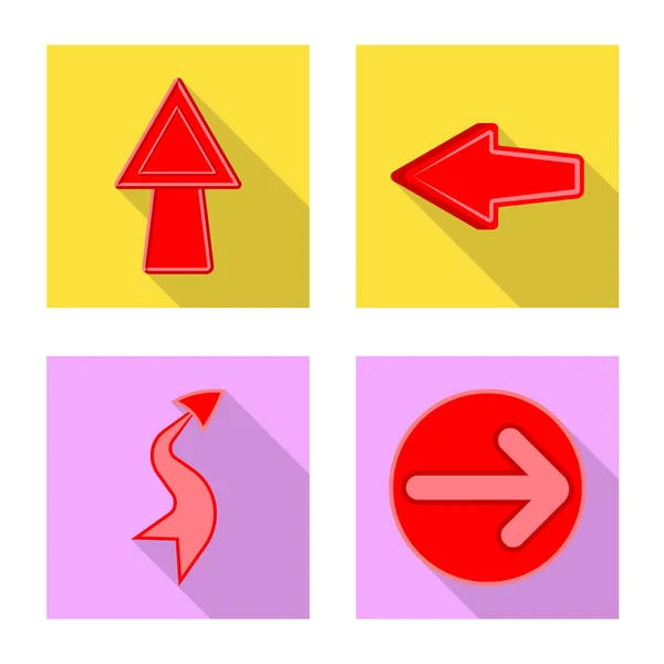 Diseño vectorial de elemento y símbolo de flecha. Conjunto de ilustración de vector de stock de elemento y dirección . — Vector de stock