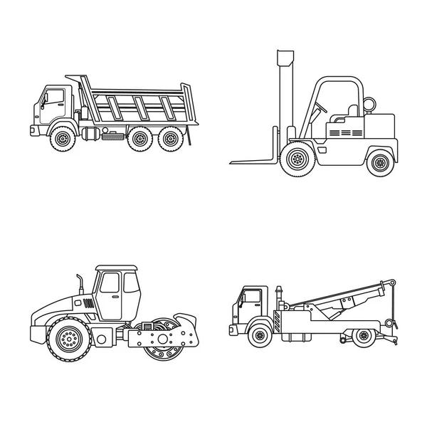 Ilustración vectorial del símbolo de construcción y construcción. Conjunto de icono de vector de construcción y maquinaria para stock . — Archivo Imágenes Vectoriales