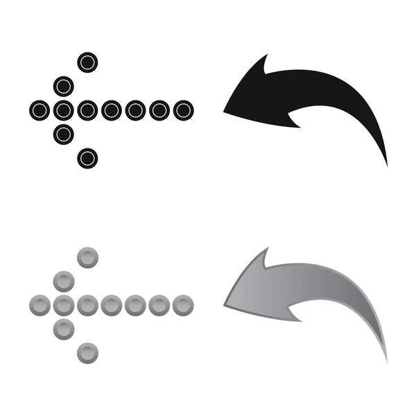 Diseño vectorial de elemento y logotipo de flecha. Colección de elemento e icono de vector de dirección para stock . — Archivo Imágenes Vectoriales