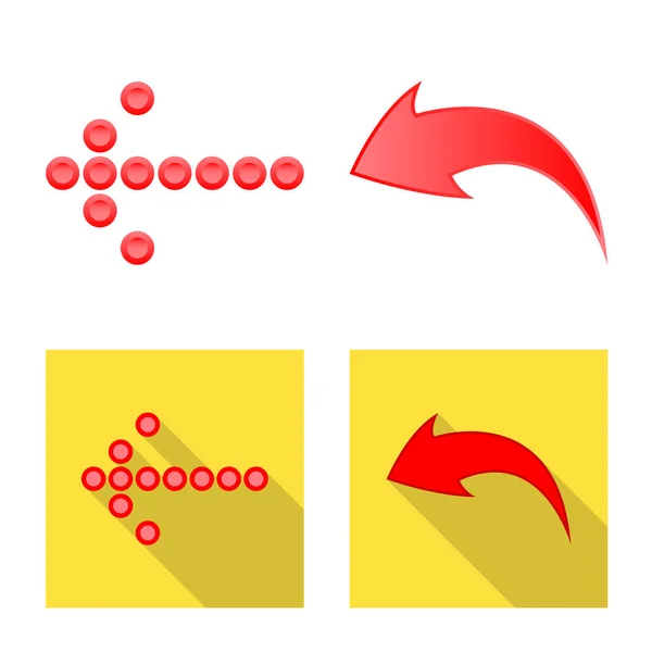 Векторная иллюстрация элемента и знака стрелки. Набор символа элемента и направления запаса для веб . — стоковый вектор