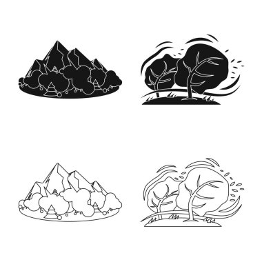 Doğal ve felaket logo vektör tasarımı. Doğal topluluğu ve hisse senedi için risk vektör simgesi.