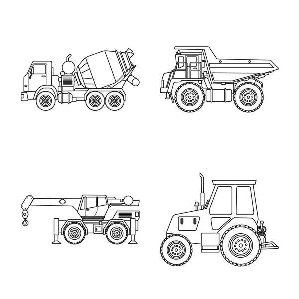 Objeto aislado de construcción y signo de construcción. Colección de construcción y maquinaria icono vectorial para stock . — Vector de stock