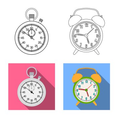 Saat ve saat işareti tasarımını vektör. Saat ve daire hisse senedi simgesi için web topluluğu.