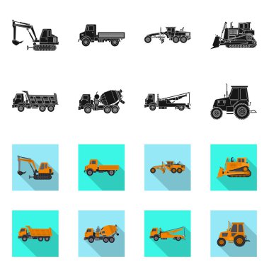 Yapı ve inşaat simge vektör Illustration. Hisse senedi için yapı ve makine vektör simge kümesi.