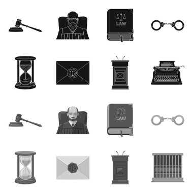 Hukuk ve avukat işareti yalıtılmış nesne. Hukuk ve adalet hisse senedi simgesi web için kümesi.
