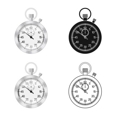 Saat ve saat simge vektör tasarımı. Web için saat ve daire hisse senedi simgesi kümesi.