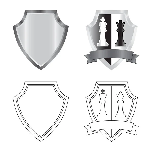 Oggetto isolato di emblema e simbolo distintivo. Raccolta di emblema e adesivo stock vettoriale illustrazione . — Vettoriale Stock