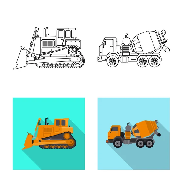 Diseño vectorial de construcción y letrero de construcción. Colección de construcción y maquinaria símbolo de stock para la web . — Vector de stock