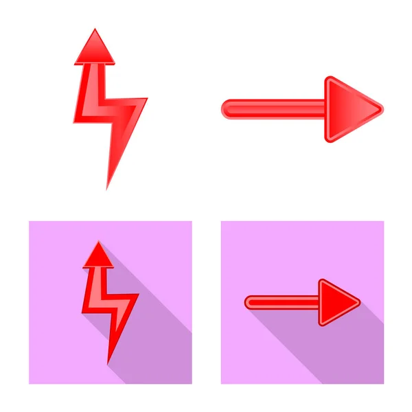 Isoliertes Element und Pfeil-Symbol. Satz von Element und Richtung Aktiensymbol für Web. — Stockvektor