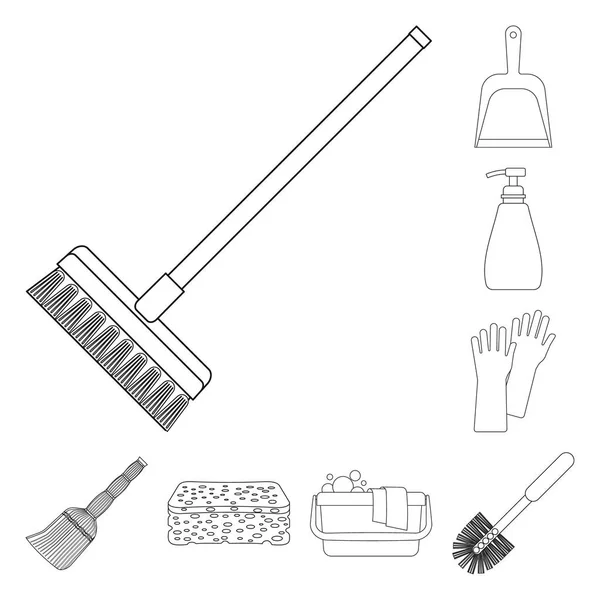 Векторні ілюстрації очищення та знаку обслуговування. Набір прибирання та побутові векторні значки для складів . — стоковий вектор